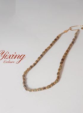 D611　MARBLE　LEO　中古美拉德咖色串珠项链
