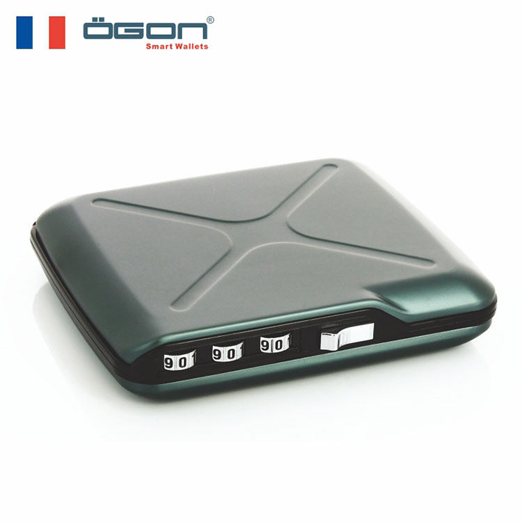 OGON 프랑스어 암호 카드 소지자 알루미늄 금속 탄소 섬유 지갑 도난 방지 브러시 방지 자기 RFID 남성 비즈니스 선물