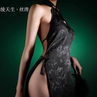 约会睡裙国风肚兜 连体吊带睡衣性感薄款 绫天生丝滑 旗袍女新中式