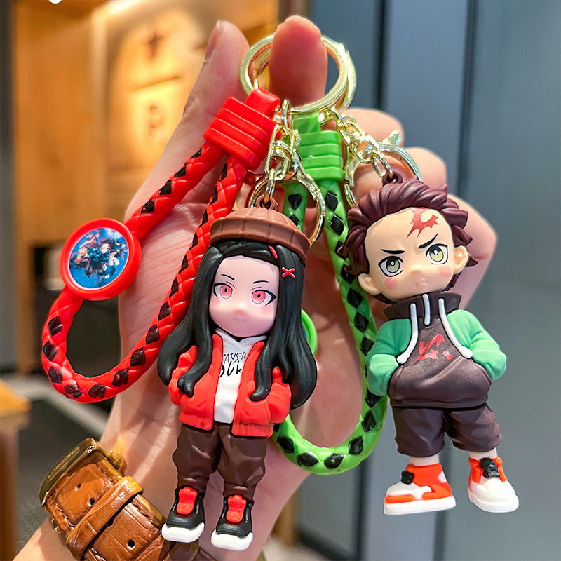 经典动漫鬼灭倪豆子钥匙扣挂件挂饰汽车钥匙链地推礼物夜市