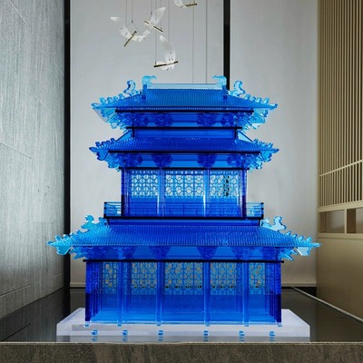 高级仿真装饰烟雨楼模型摆件