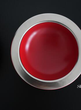 SilverOne哑光银红色果盘新中式复古糕点心盘高级感客厅创意装饰