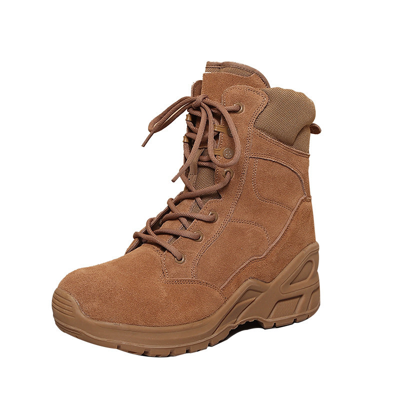 NORTHEAST WINTER COWHIDE PURE WOOL INTEGRATED WARM THICKENED CARGO BOOTS OUTDOOR COTTON BOOTS HIGH SNOW BOOTS MENS COMBAT BOOTS