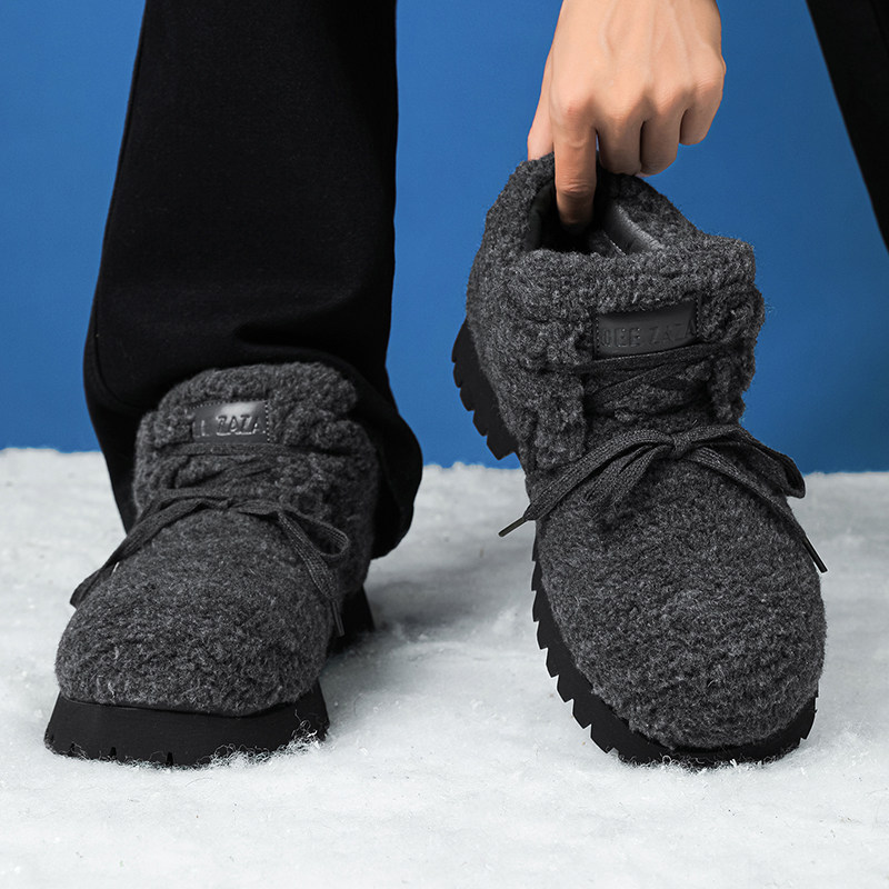 2025新款冬季厚底毛绒雪地靴男户外休闲增高防寒短靴东北大棉鞋潮,流行男鞋,时尚雪地靴,淘宝优惠券,粉丝福利购,淘宝优惠卷