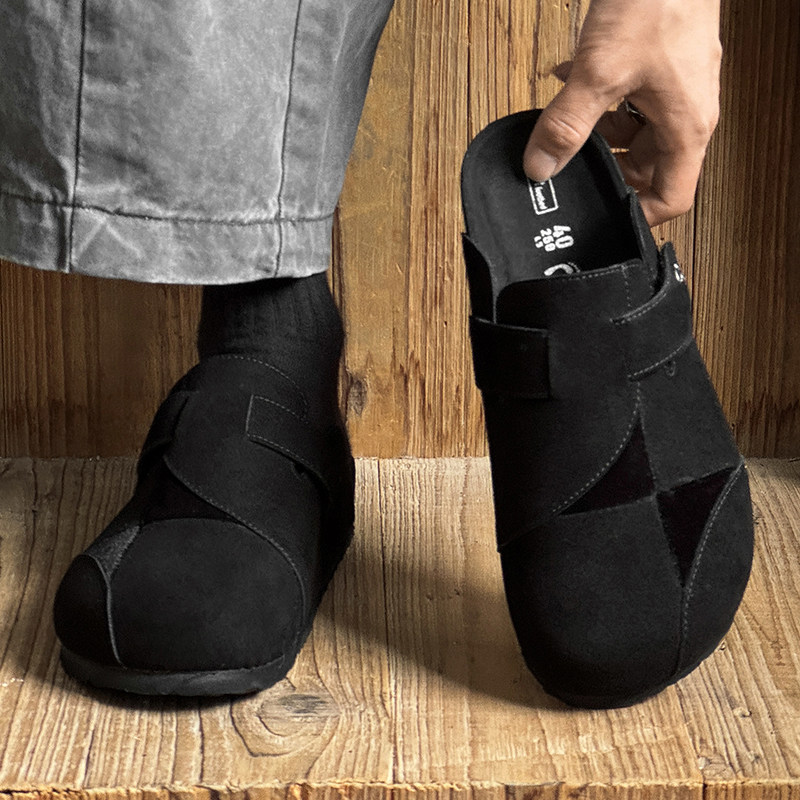 户外休闲勃肯鞋男女包头半拖鞋2026夏季新款透气一脚蹬复古穆勒鞋