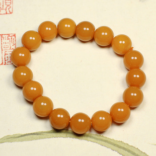 真品云南黄龙玉缅料手链女款玉手串12mm圆珠手链玉石佛珠单圈手链