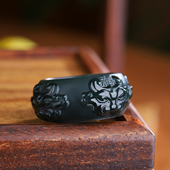 新款 玉戒指玉器指环 真品和田玉貔貅扳指新疆细料青玉男女玉石宽版