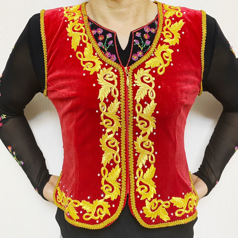 新疆新款马甲女士舞蹈衣服女装马夹背心坎肩修身大妈广场舞衣服