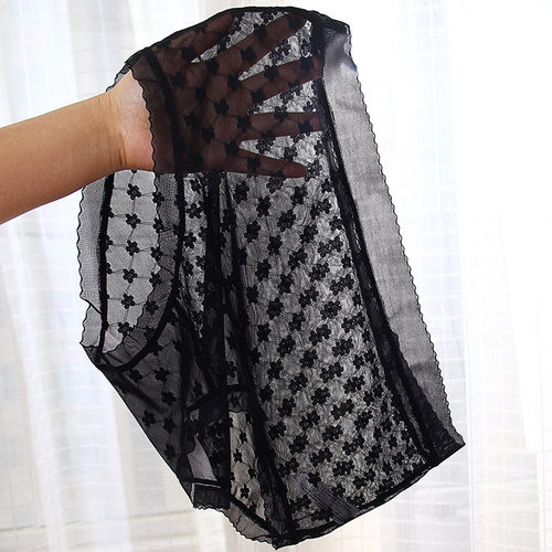 性感透气孔底裆中腰胖MM蕾丝内裤