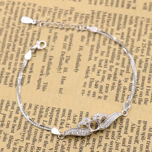 圆形925银戴妃款 手链空托围锆代裸石镶嵌18k金多规格首饰手链空托