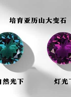 高精切培育亚历山大 圆形耐高温DIY镶嵌首饰AGL证书可选
