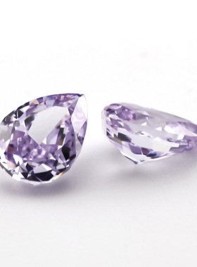 梨形薰衣草冰花切锆石裸石 水滴形人造宝石高碳钻戒面饰品镶嵌diy