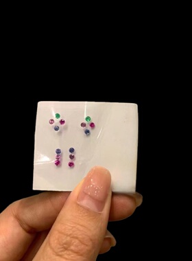 圆形实验室培育彩虹渐变配石裸石 耐高温 首饰手链戒指蜡镶配石