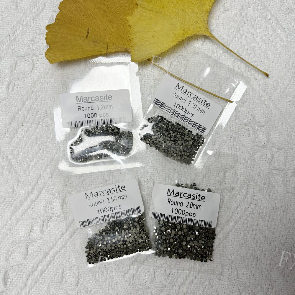 天然铁矿石泰银马克赛石补钻圆形平底 马赛克耳钉戒指饰品补钻DIY