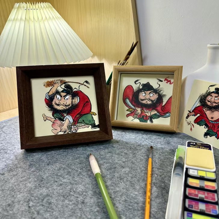 装饰画摆台工艺画纯手工新中式