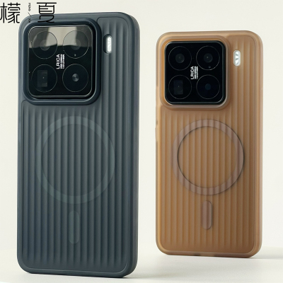 檬夏磁吸瓦楞纹磨砂适用小米15Ultra手机壳小米14Pro防摔肤感高级感13小众情侣原创个性保护套