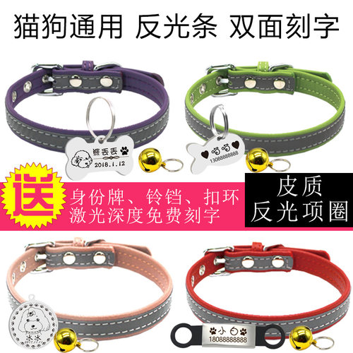 反光猫项圈狗项圈脖圈防走失铃铛