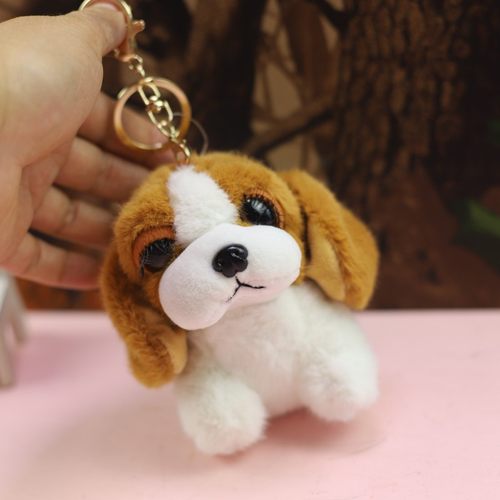 大眼睛仿真小狗毛绒挂件钥匙扣