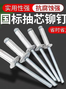 铝制抽芯铆钉装潢钉开口圆头铆丁铝合金拉钉拉柳钉2M3M4M5M6M包邮
