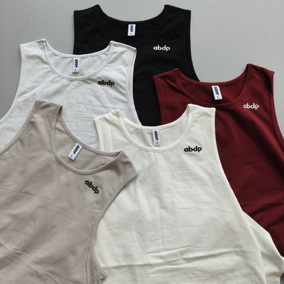 ABDP棉涤刺绣宽松弹力背心