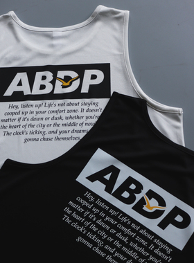 ABDP男士美式运动窄肩背心篮球刺绣宽松运动休闲训练透气投篮服