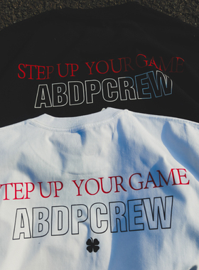 ABDP夏季新款T恤短袖上衣打底小领口棉质街头宽松运动休闲潮