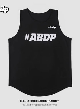 ABDP 美式篮球运动背心无袖宽松窄肩训练街头休闲健身印花圆领T