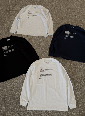 ABDP秋季新款纯棉长袖T恤打底衫美式运动街头宽松圆领印花上衣