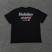 圆领短袖 重磅双纱290克纯棉宽松运动休闲美式 印花T恤 男士 ABDP新款