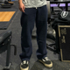 ABDP运动休闲宽松纯色松紧腰百搭加绒毛圈男女直筒休闲长卫裤
