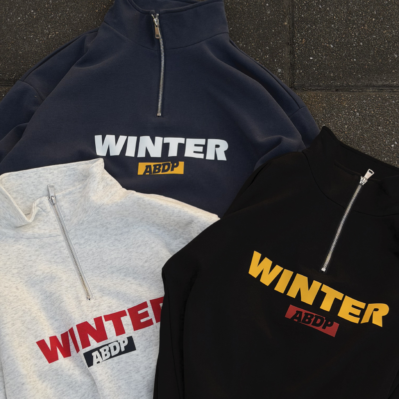 ABDP立领半拉链宽松美式卫衣