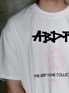 ABDP棉质美式短袖T恤刺绣休闲经典纯色小领口打底圆领宽松舒适