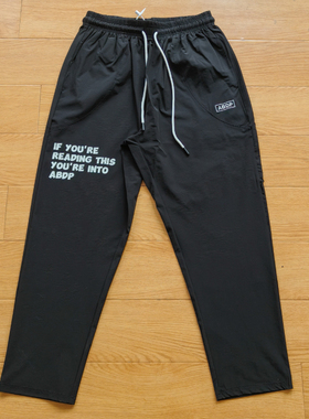 ABDP春夏薄款美式梭织篮球9分裤刺绣休闲运动健身直筒松紧长裤