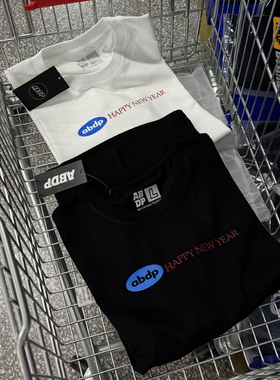 ABDP美式圆领长袖T恤打底宽松棉质休闲情侣秋季街头印花套头250g