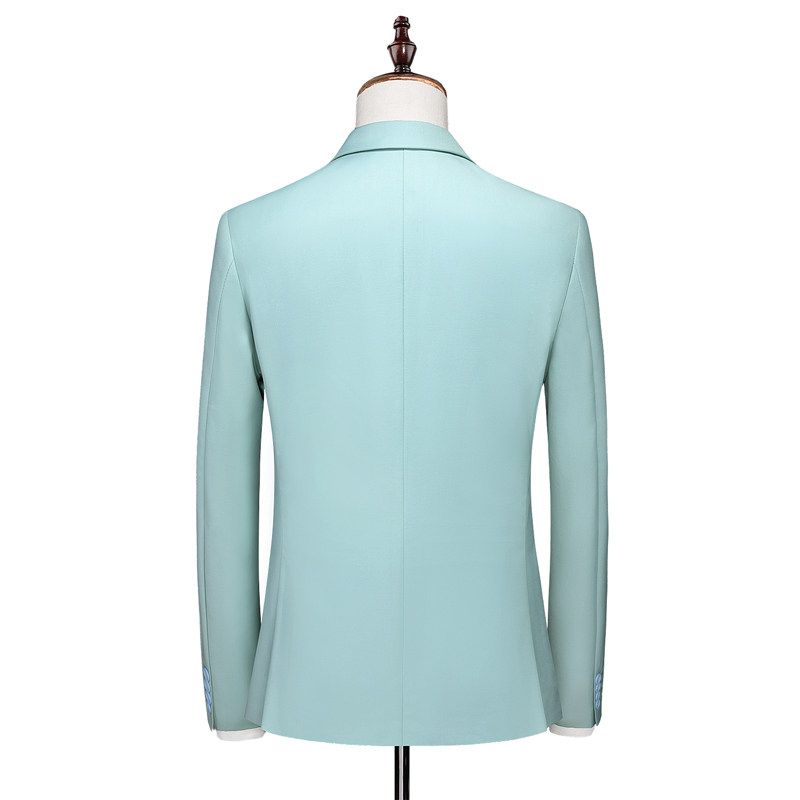 薄荷绿M-6XL外贸西服套装三件套一粒扣2边开叉男士西装7001P190,男装西服套装,电商D216