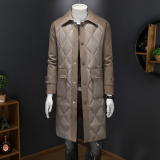 假模图男士90白鸭绒中长款风衣宽松羽绒服T2442P245，男装羽绒服，电商D216