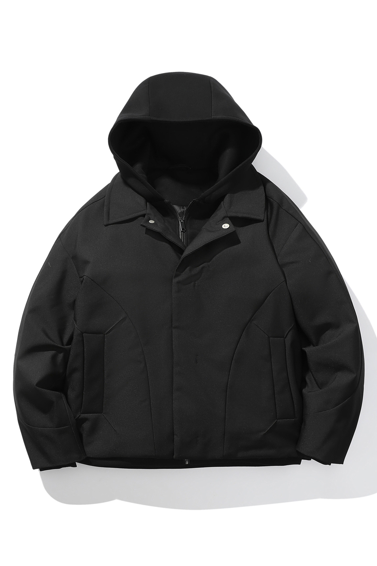 平铺图-新标90白鸭绒高品质男士宽松落肩短款羽绒服75362P350,男装羽绒服,电商D216