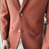 模特图2025年男士休闲西服修身西装纯色单西外套DX6941P175，男装西服套装，电商D216