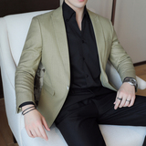 人模图2025新款男士休闲西服时尚修身西装条纹单西外套DX6932P165，男装西服套装，电商D216