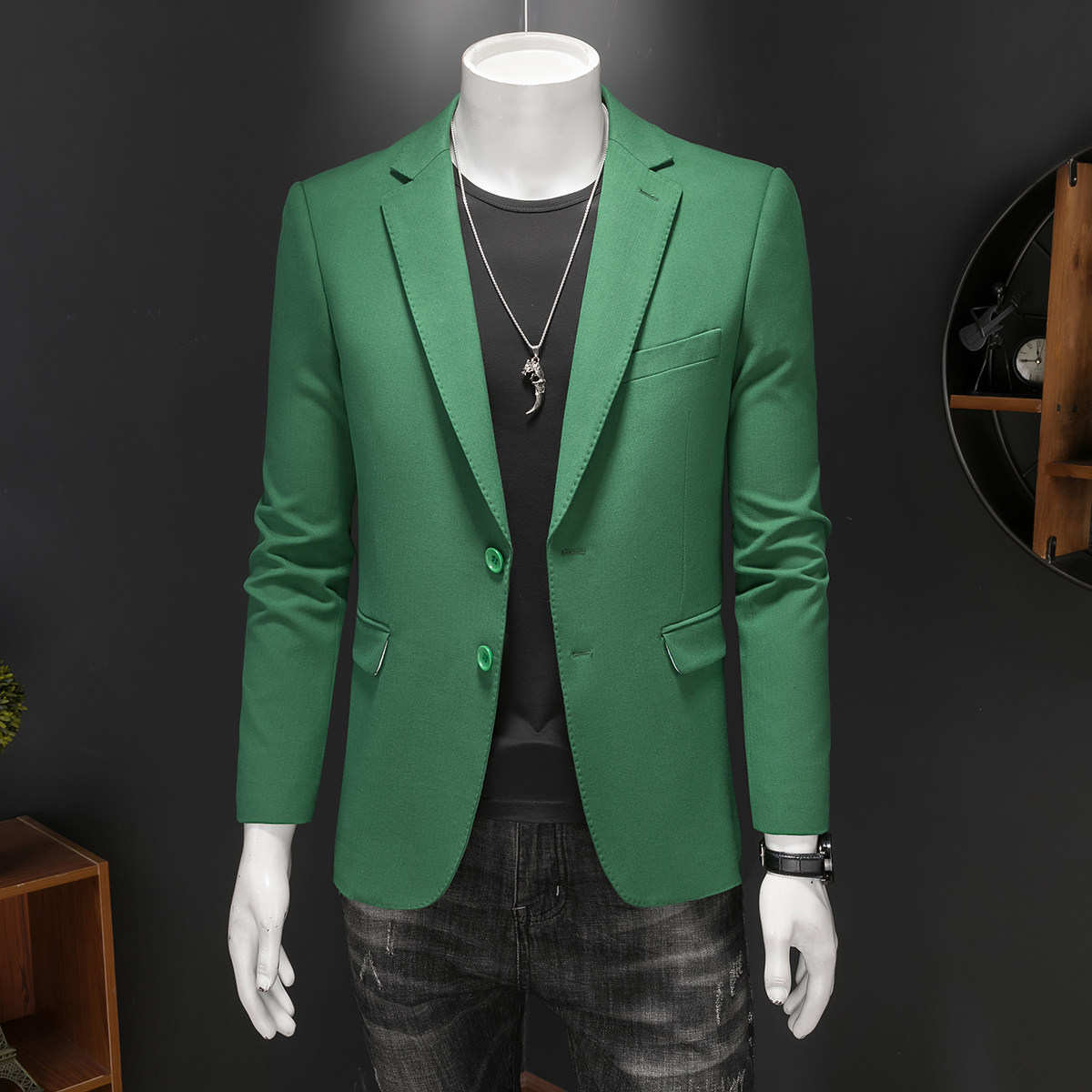 假模图新款男士休闲西服修身西装纯色单西外套上衣DX6997P165,男装西服,电商D216