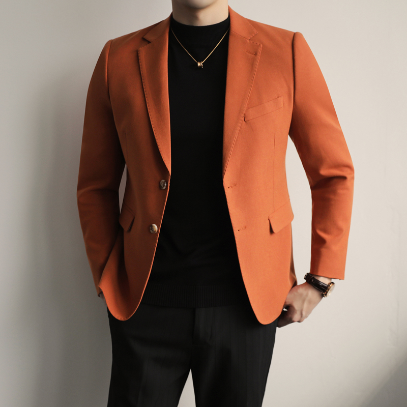 模特图新款男士休闲西服修身西装纯色单西外套上衣DX6998P165，男装西服套装，电商D216