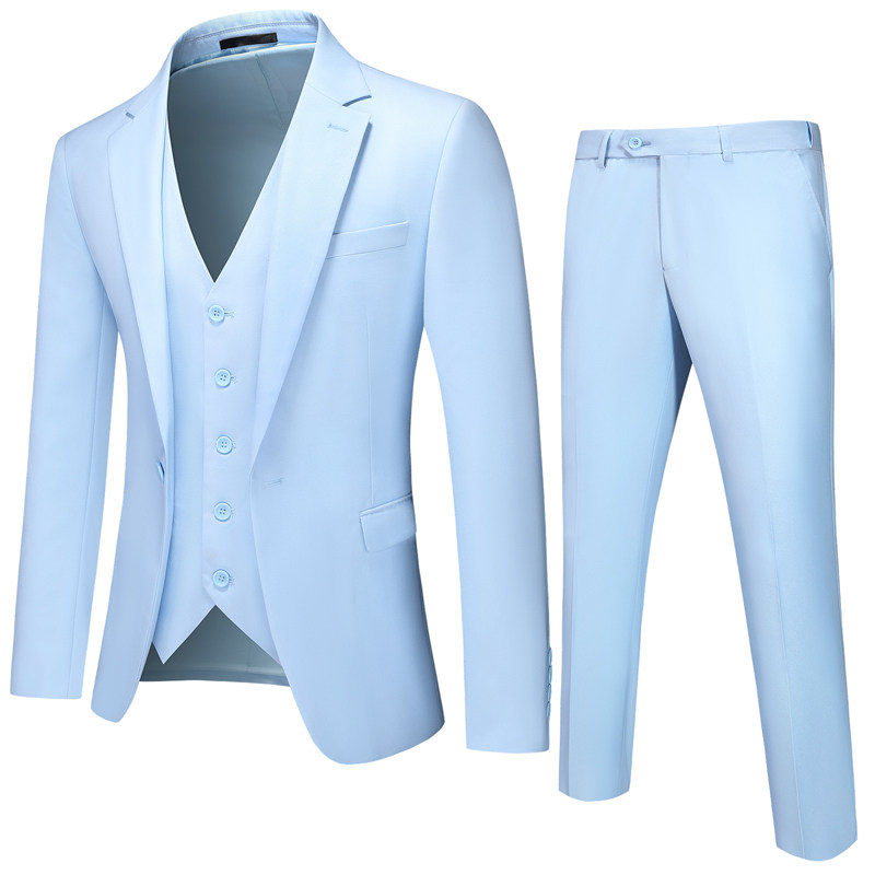 M-6XL外贸西服套装三件套一粒扣松紧腰男士西装7001P190,男装西服套装,电商D216