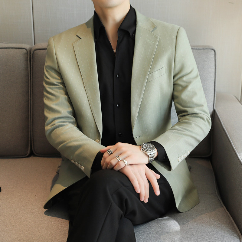 人模图2025新款男士二粒扣西服时尚修身西装单西外套6921P165,男装西服套装,电商D216