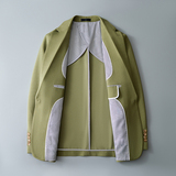 半里布款2025年男士休闲西服修身西装纯色单西外套DX6942P175，男装西服套装，电商D216