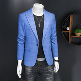 镂空图2025新款男士休闲西服时尚修身西装单西外套DX6929P165，男装西服套装，电商D216