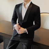 人模图2025新款男士休闲西服时尚青果领修身西装单西DX6901P165，男装西服套装，电商D216