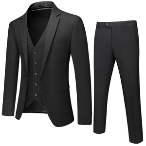 M-6XL外贸西服套装三件套一粒扣松紧腰男士西装7001P190图片