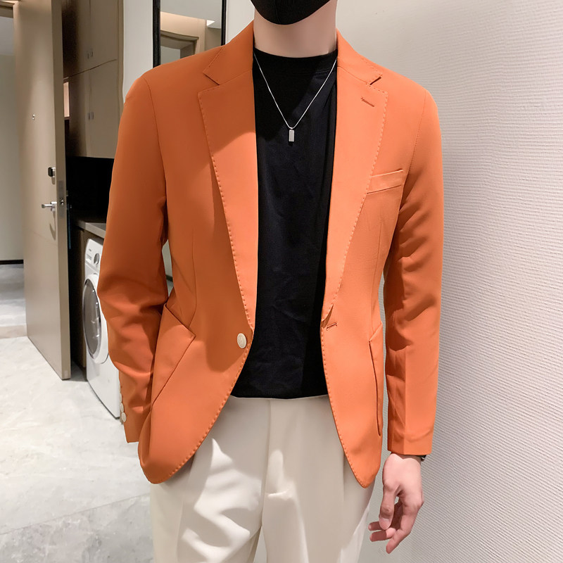 模特图-男士休闲西服韩版修身西装单西外套F6810P165图片