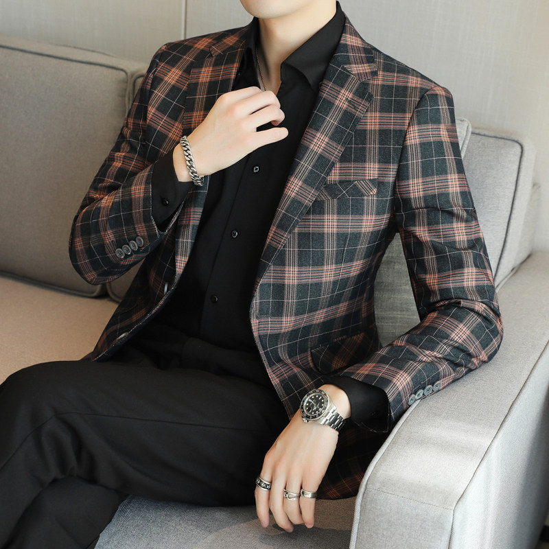 人模图2025新款男士二粒扣休闲西服时尚修身西装单西外套6934P165图片