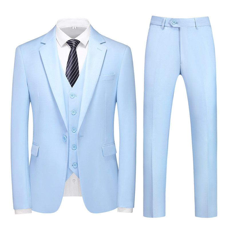 M-6XL外贸西服套装三件套一粒扣2边开叉男士西装7001P190,男装西服套装,电商D216